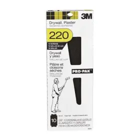 99436 3m 4-3/16 11-1/4 Drywall Sanding Screens 4 3/16x11 1/4in 220 Grit 10 Sheets/pk 10ea