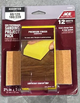 1315522 Ace Drywall Sanding Project Pack With 12 Sheets 80/120/180/220 Grits New