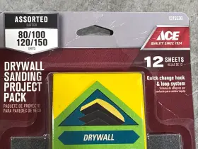 150grits Ace 1315530 Drywall Sanding Project Pack With 12 Sheets 80/100/120/150grits New #2