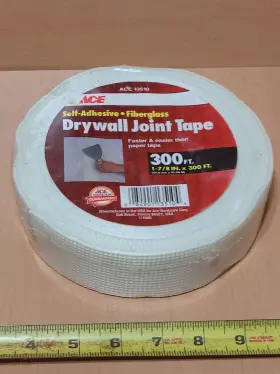 13510 Ace Drywall Sheetrock Joint Tape Fiberglass Mesh Self Adhesive 300 Feet X 1-7/8 Inch