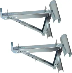 Tzsptj-2 Adamoss Ladder Jacks 2 Pack For Metaltech Scaffolding Platform Two-rung Short Silver