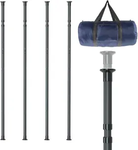 Dbp-001 Aglaiprty 10-foot Dust Barrier Poles Kit - Pack Of 4 Spring-loaded Telescoping Black