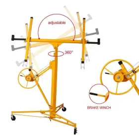 Yead-cyd0-bz7x Amucolo 16ft.yellow Drywall Panel Hoist Lift Rolling Jack Lifter #3