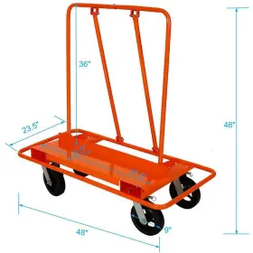 Yead-cyd0-bzzp Amucolo Drywall Cart 2400lb Capacity Steel Mold-on Rubber Swivel Wheels Panel #3