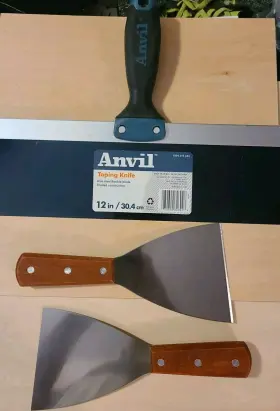 Anvil 030699826926 12 Inch Drywall Finishing Paint Scraper Taping Knife And 2 4 Putty Knives