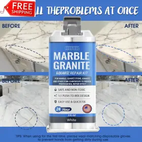 Aqootbul 445010032031 Quartz Countertop Chip Repair Kit - White Granite And #3