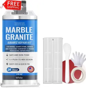 Aqootbul 445010032031 Quartz Countertop Chip Repair Kit - White Granite And