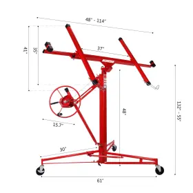 U3040200300 Artist Hand 11ft Drywall Rolling Lifter Panel Hoist Jack Caster Construction Lockable Tool #2