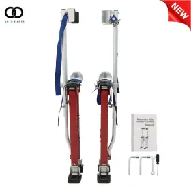 Apo252496 Autooparts 24-40 In Aluminum Adjustabl Drywall Stilts Tool For Taping Painting Painter Red