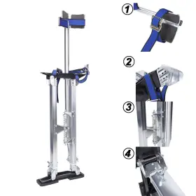 Autopartsstar 940981276121 24-40 Inch Silver Drywall Stilts Aluminum Tool Stilt Portabl For Painter Walking