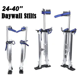 Autopartsstar 940981276480 Drywall Stilts 24-40 Inch Aluminum Tool Painters Walking Painting Taping Silver