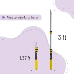 43551-117928 Bates Choice Bates- Extension Pole 1.4 To 3 Ft Telescoping Black And Yellow #2