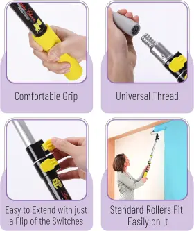 43551-117928 Bates Choice Bates- Extension Pole 1.4 To 3 Ft Telescoping Black And Yellow #3