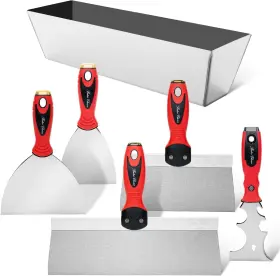 Bates Choice 810108761228 Bates- Drywall Knife Set 6pcs Tools Finishing Mud Pan Spackl
