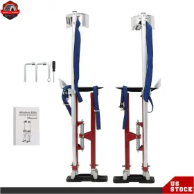 Ber473430 Berliii Drywall Stilts Tool Aluminum Adjustabl 24-40 In For Taping Painting Painter Us