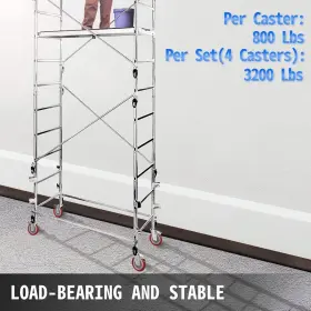 Bestequip 768558087200 Scaffolding Wheels Set Of 4 8 Inch - Casters Heavy Red #3