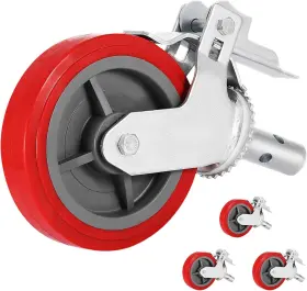 Bestequip 768558087200 Scaffolding Wheels Set Of 4 8 Inch - Casters Heavy Red