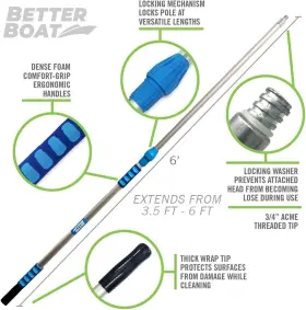 5333596727 Better Boat Extension Pole Telescoping Rod Extendable 6 Feet #2