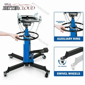 5649841 Bettercloud 1660lbs Hydraulic Transmission Jack 2 Stage With 360 Swivel Wheel Lift Hoist