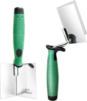 004416 Brand Aeloer 2 Pcs Drywall Corner Tool Set Trowel Stainless Normal Green Grip