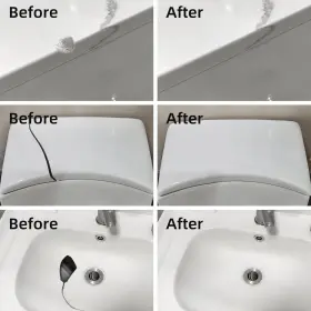 G009 Brand Globalcom Tub Repair Kit White Fiberglass Shower And Porcelain Sink #3