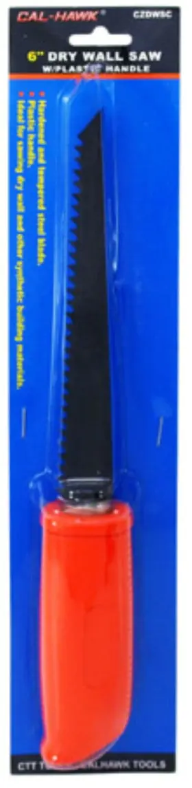 Cal Hawk 091044247940 6 Inch Wallboard Drywall Saw Utility Hard Wood Handle Steel Blade Saws Sharp Blades