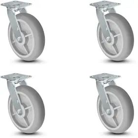 Cb8x2sdwc4 Casterhq 8 Inch X2 Swivel Casters-2800lbs Set For Drywall/sheetrock Carts And Dolli