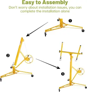 Dj0024101 Cetiveno Drywall Lift Panel 16 Ft Rolling Hoist Jack Lifter Heavy Duty 150 L #3