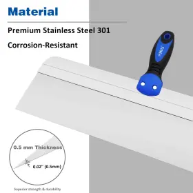 Chili Tools 613460039260 18 Inch Stainless Steel Drywall Taping Knife With Soft Grip Handle For Dry Wall F #2