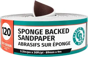 43398-53535 Circle Brand Sponge Back Drywall Sandpaper 3.5 Inch Wide X 30 Ft. Feet Gray