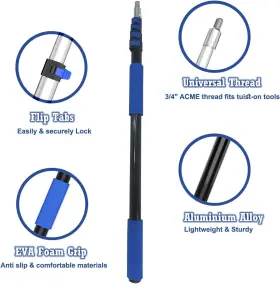 20dh01 Cooptrypoul 5-20ft Telescopic Extension Pole Reach To 26ft Sturdy Aluminum 20ft Blue #3