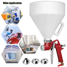 Ep19619 Costway Air Hopper Spray Gun Paint Tool Drywall Wall Painting Sprayer With 3 Nozzle #2