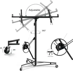 Pq14nlpaxy Cozony 11x4ft Drywall Lift Rolling Lifter Panel Sheetrock Hoist Jack 360 Wheel #3