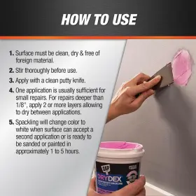 7079812347 Dap 12347 Drydex Spackling Ga Raw Building 1 Gallon Pink/white #3