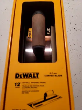 2-971 Dewalt 12 Inch Curved Stainless Steel Trowel With Leather Handle Dxtt