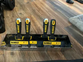 Dewalt Drywall Tools 815966025185 Taping Knife Set Premium Blue Steel 6-8-10-12 Inch With 16 Heli-arc Mud Pan