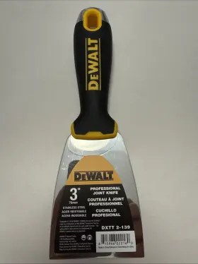 Dxtt-2-139 Dewalt Drywall Tools 3 Inch Stainless Steel Joint Knife With Soft Grip Handle