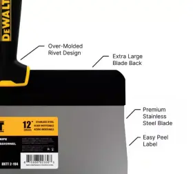 Dxtt-2-194 Dewalt Drywall Tools 12 Inch Stainless Steel Big Back Taping Knife With Soft Grip Handle #2