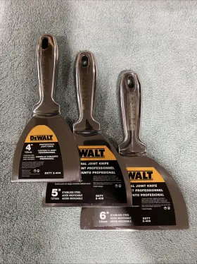 Dxtt-3-450 Dewalt Drywall Tools Joint Knife Set 4 Inch 5 And 6 - Welded Stainless Steel