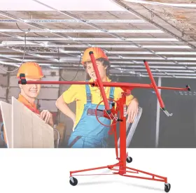 Dk-dl11-red Dkeli Drywall Lift 11ft Heavy Duty Panel Hoist Professional Jack Lifter Sturdy