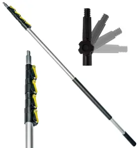 Docazoo Docapole 12 Ca Doca Telescoping Pole 5-12 Ft - Extension Silver Black And Yellow