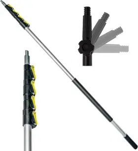 Docazoo Docapole 12 Doca Telescoping Pole 5-12 Ft - Extension Silver Black And Yellow