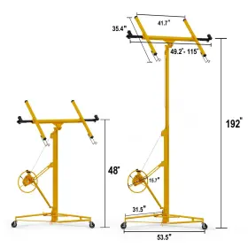 16ft-104607-yellow Dolonm Drywall Lift 16 Ft Panel Rolling Hoist Jack Lifter - 150 Lbs Load Capacity E #2