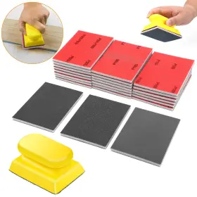 180-3000 Eeekitonline 690770148639 24pcs Sanding Sponge Pads Grit With Block Wet Dry Foam Sandpaper