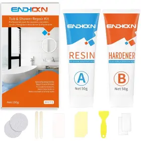 Ha100w Endhokn Bath Repair Kit White Enamel Porcelain Acrylic Fiberglass