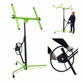 Etsg 699950444738 Drywall Lift Panel Hoist 11ftft With Rolling Caster Telescopic Arm Steel Stand