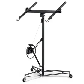 Explorehorizon 820061012114 13 Ft Drywall Lift Panel Rolling Hoist Jack Lifter One-person Operation 150