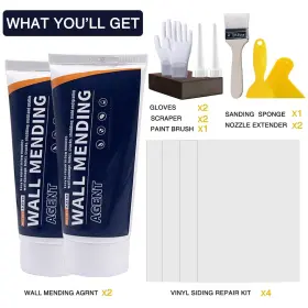 Feesrivers 764256871554 Drywall Patch Kits Wall Mending Agent With Scraper And Brush Rep #2