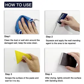 Feesrivers 764256871554 Drywall Patch Kits Wall Mending Agent With Scraper And Brush Rep #3