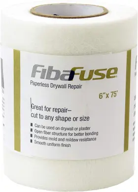 Fdw9018-u Fibafuse 691042033202 6 Inch X 75ft Paperless Drywall Repair White